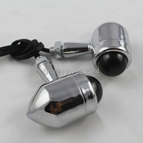 

2 PCS Motorcycle TURN SIGNAL LIGHTS Indicator Lamp Chrome For Honda Yamaha Suzuki Kawasaki Chopper bobber Scooter Offroad