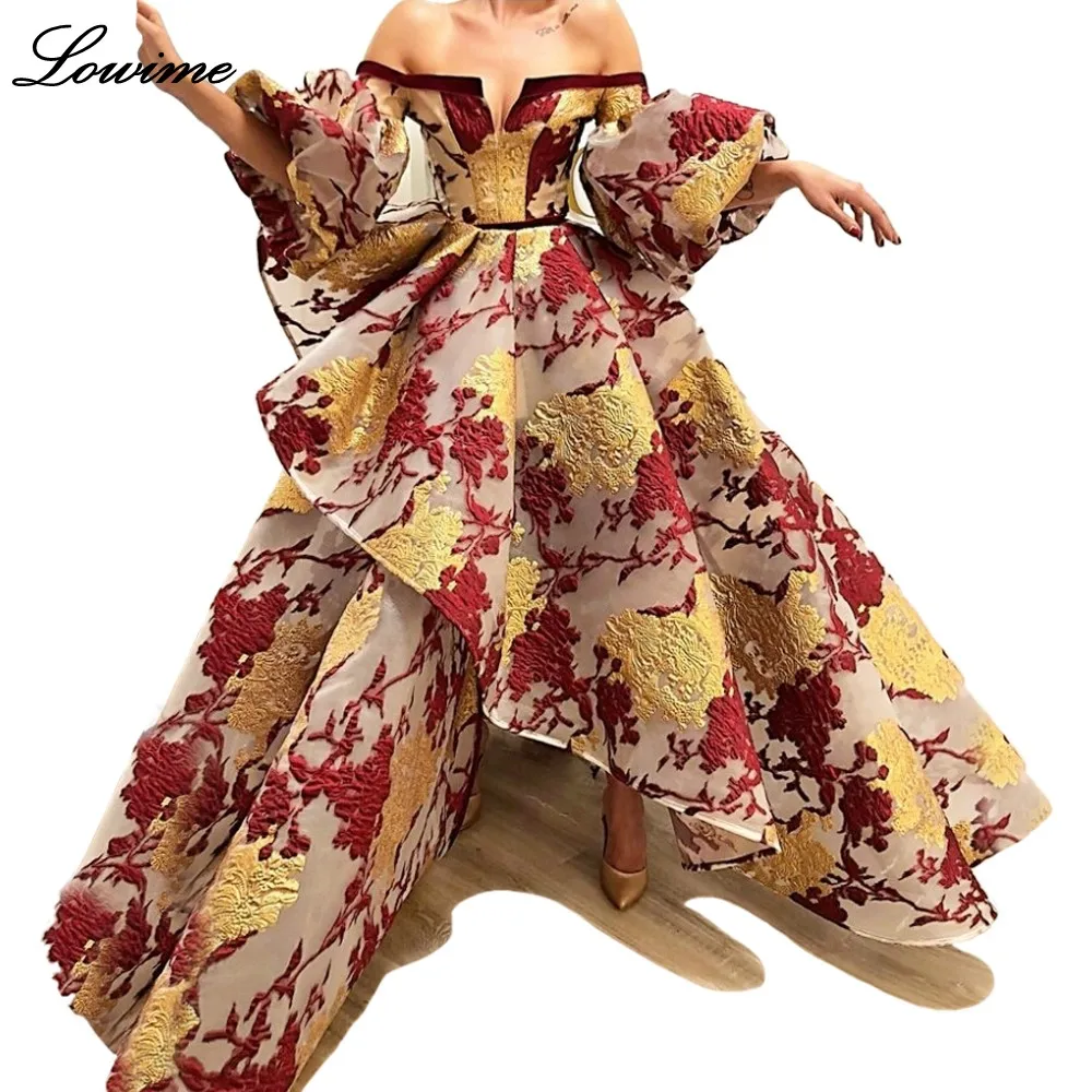 

New Arrival Muslim Plus Size Evening Dresses 2019 A-Line Off-Shoulder Asymmetrical Dubai Evening Prom Party Gowns Free Shipping
