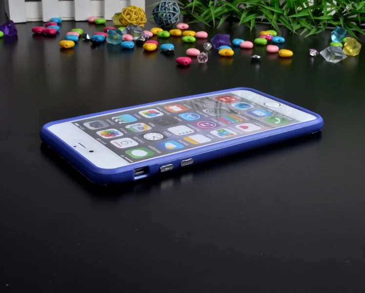 Двойной гибридный проданный цветной каркас ТПУ защитный бампер для Iphone 6 Plus 6s Plus 5," мягкий силиконовый бампер чехол 10-цвет s