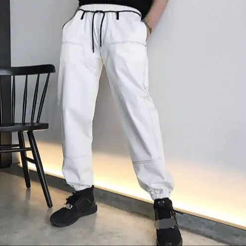 

The summer pants male trousers thin money is worn belt of pure color receive a foot to loosen and contracted trend movement joke