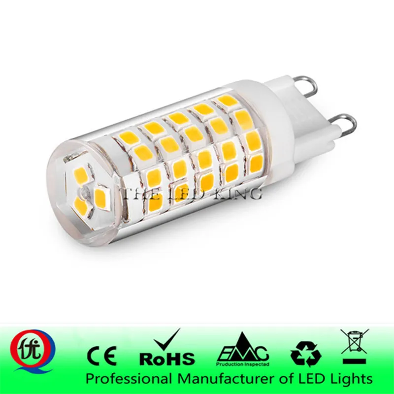 Керамический G9 светодиодный 33 S 51 75 AC 220V 230V светильник SMD 2835 g9 заменить 30 60W