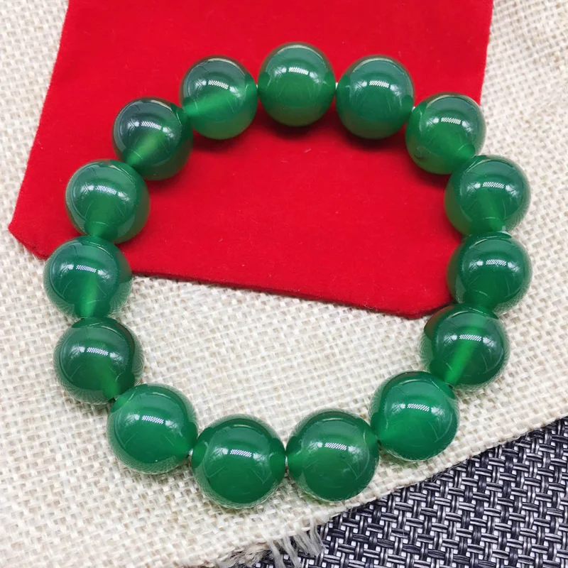 Натуральные зеленые Агатовые Бусины браслет Прямая поставка Амулет Удачи