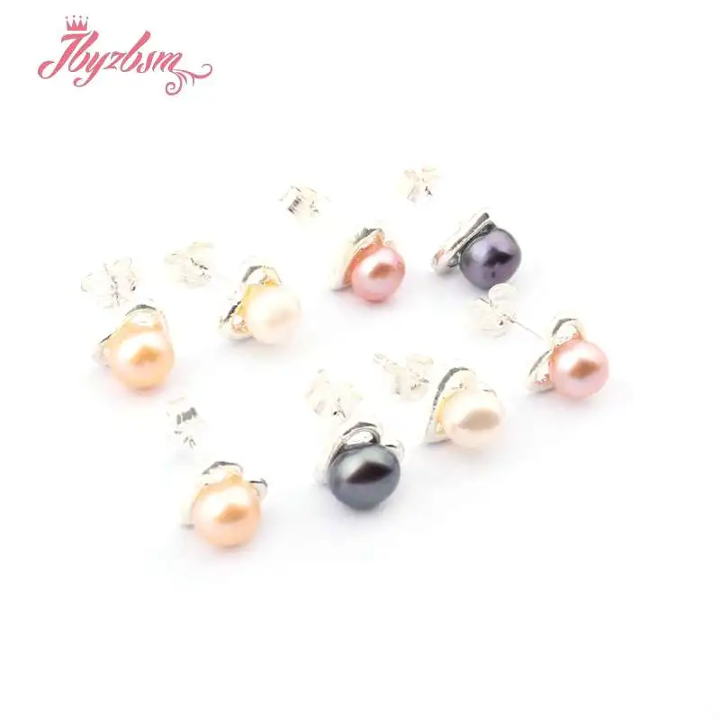 Женские серьги с натуральным круглым пресноводным жемчугом 6 мм|earrings fashion|earrings free