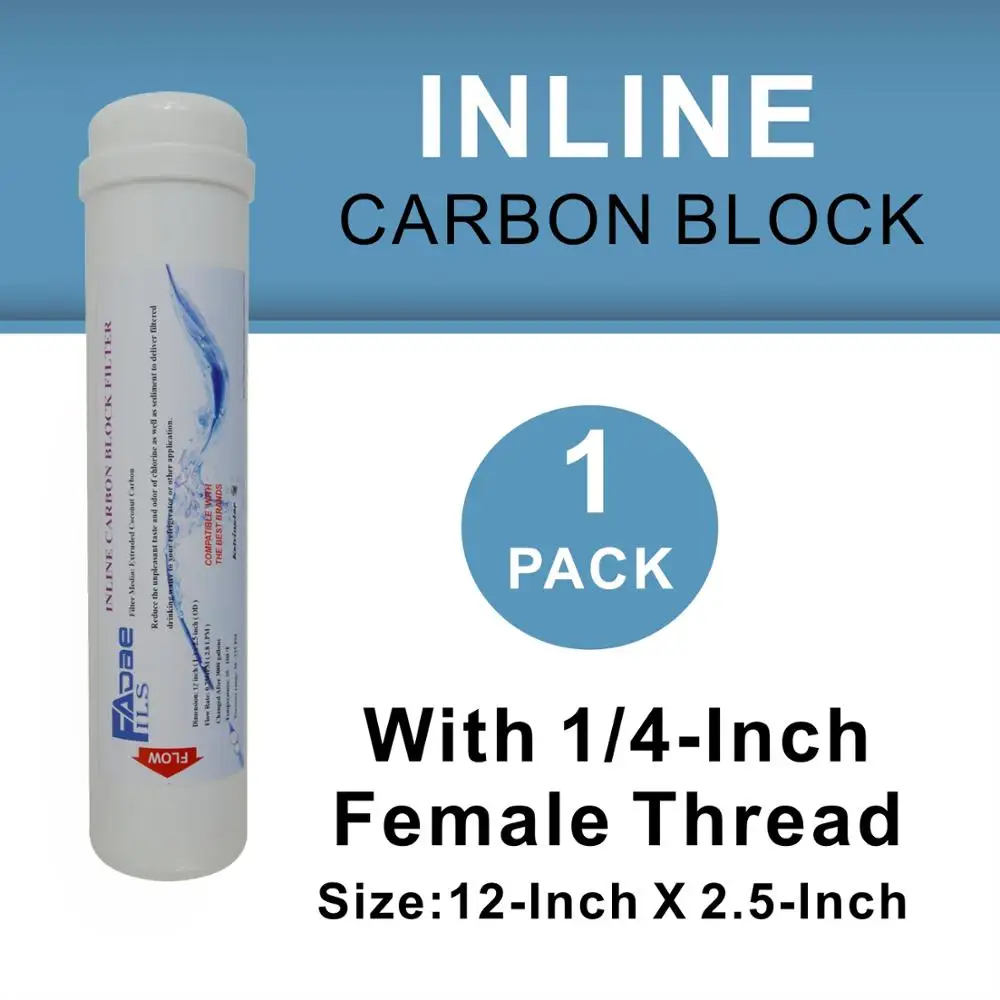 Фильтр для воды со встроенным углеродным блоком RO 5 микрон 2 &quotOD X 12&quot Длина вход и