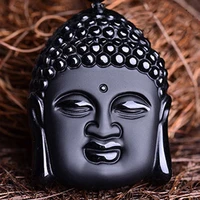 kyszdl natural obsidian scrub buddha pendant wholesale new style shakya muni necklace pendant jewelry gift