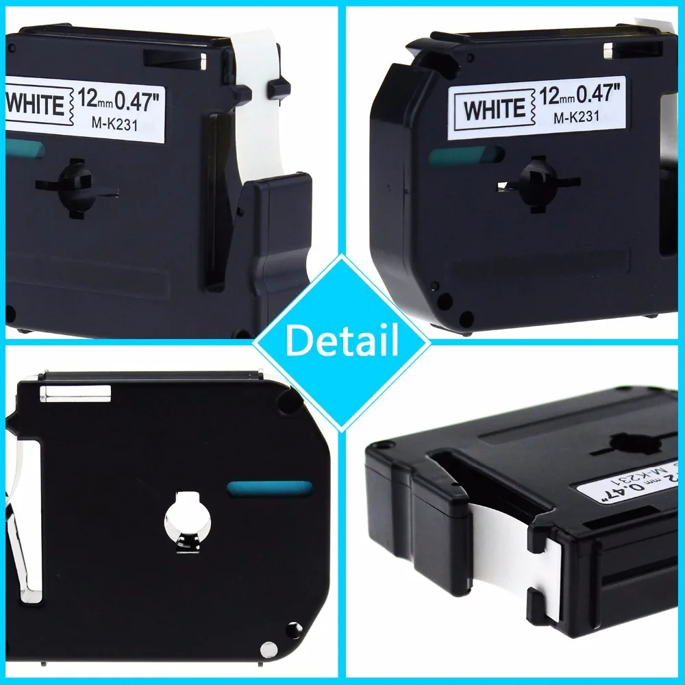 Kodex 6 шт. 9 мм M лента combo 221 совместимый с Brother P Touch этикетка MK121 MK221 MK421 MK521 MK621 MK721