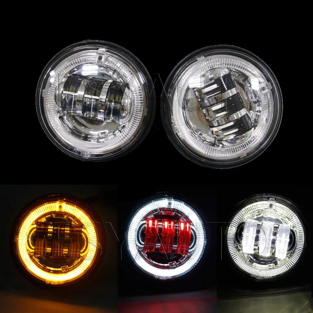 

4.5'' LED fog light 4-1/2 inch led fog light with white DRL amber angels optics halo ring turn signal lamp