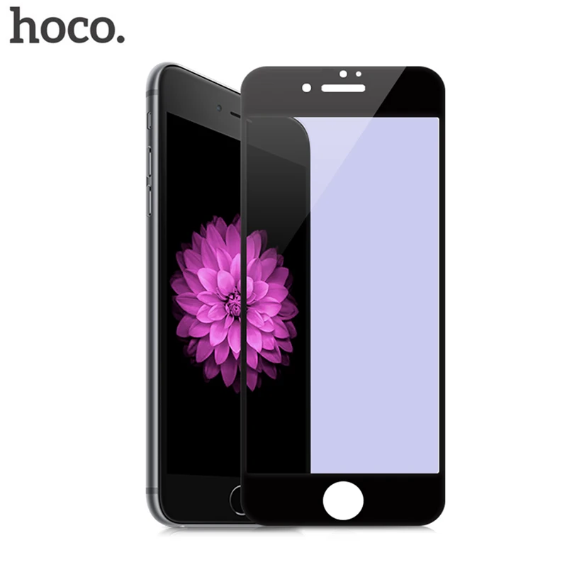 HOCO полное покрытие для стекла, с защитой против царапин пленка для Apple iphone 6 6s белая черная Защитная пленка для iphone 6 6s plus 3D мягкий край