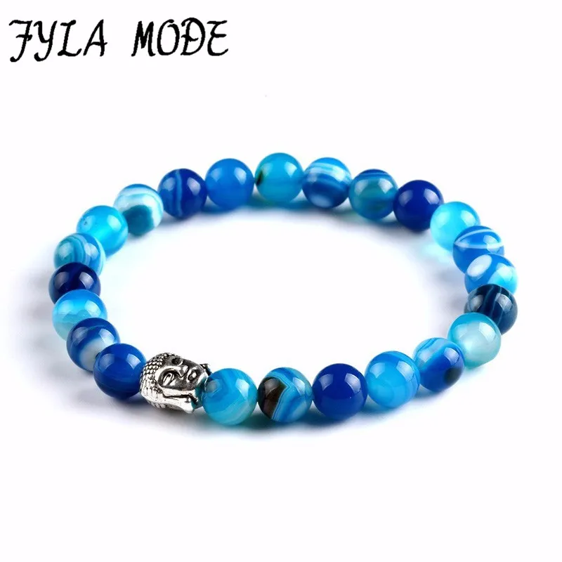 2019 браслет с головой Будды бусы браслеты очаровательный натуральный камень Йога бижутерия для мужчин и