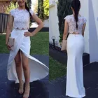 Новая модная белая женская юбка с разрезом, прямая юбка в пол для выпусквечерние вечера, модель лето 2017