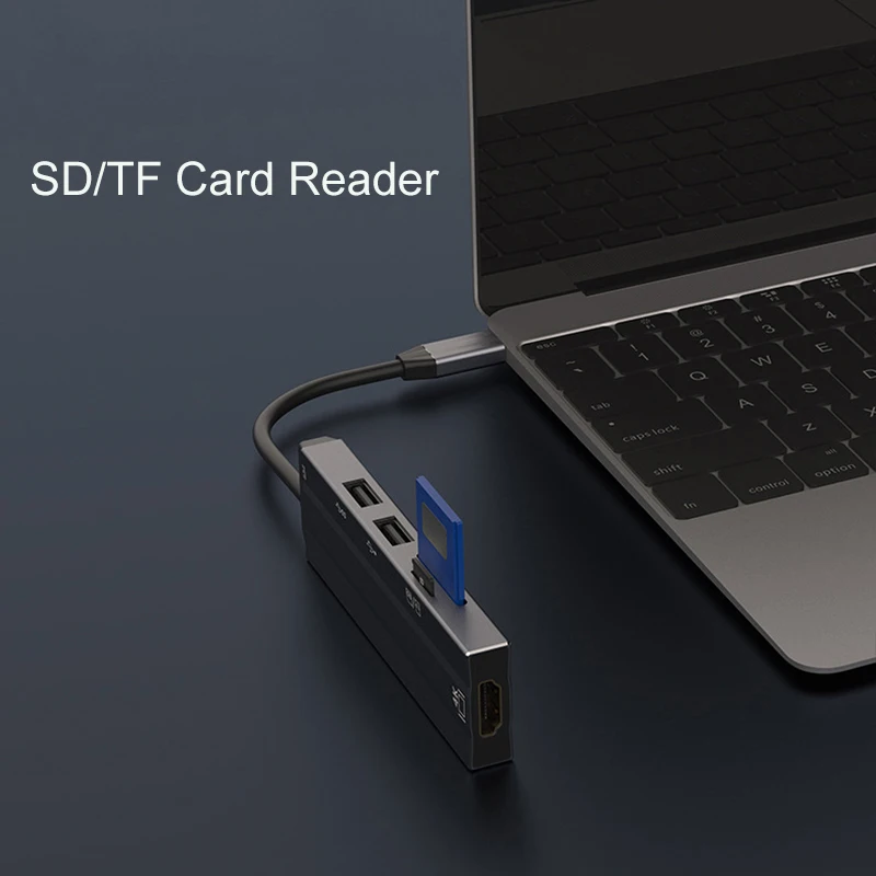Адаптер питания type C HDMI USB 3 0 2 PD устройство для чтения карт TF/SD концентратор Macbook Pro