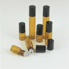 Флакон-ролик для эфирного масла, многоразовый, с черной крышкой, 1 мл, 2 мл, 3 мл, 5 мл, 10 мл