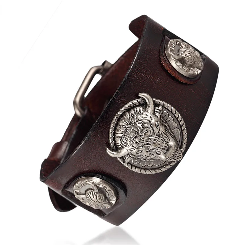 Мужские и женские браслеты из натуральной кожи в стиле ретро|bracelet male|bracelet hommeride to