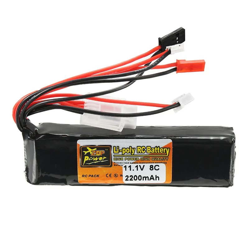 New ZOP Power 11.1V 2200mAh 3S 8C Lipo Battery JR JST FUBEBA Plug for Transmitter Batteries RC Helicopter Spare Parts Accs | Игрушки и