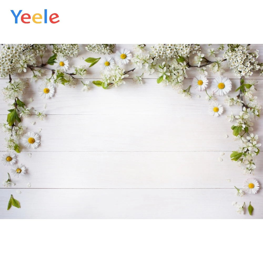 Фоны Yeele для портретной фотосъемки с изображением белых цветов детского торта