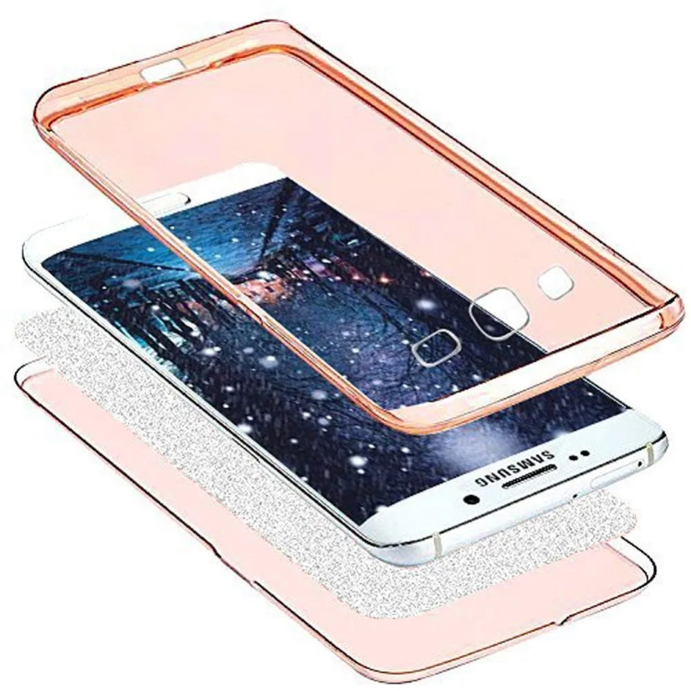Блеск 360 полный защитный силиконовый чехол для Coque samsung Galaxy A7 J4 J6 J8 A7 A3 A5 A6 A8 S6 S7 S8 S9 плюс Funda