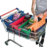 reusable shopping bags grocery organizer for trolley carts shopper bag sized for smaller grocery carts foldable eco bag tote