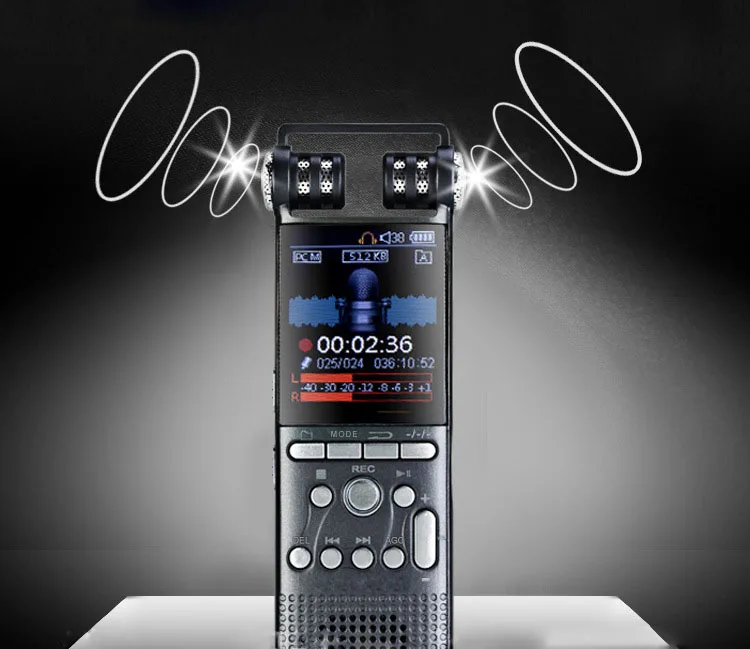 Портативный hifi дальний Цифровой Диктофон профессиональный производитель Профессиональный диктофон 16G до 580 hous запись