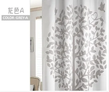 Современные оконные шторы с принтом дерева серые розовые светонепроницаемые