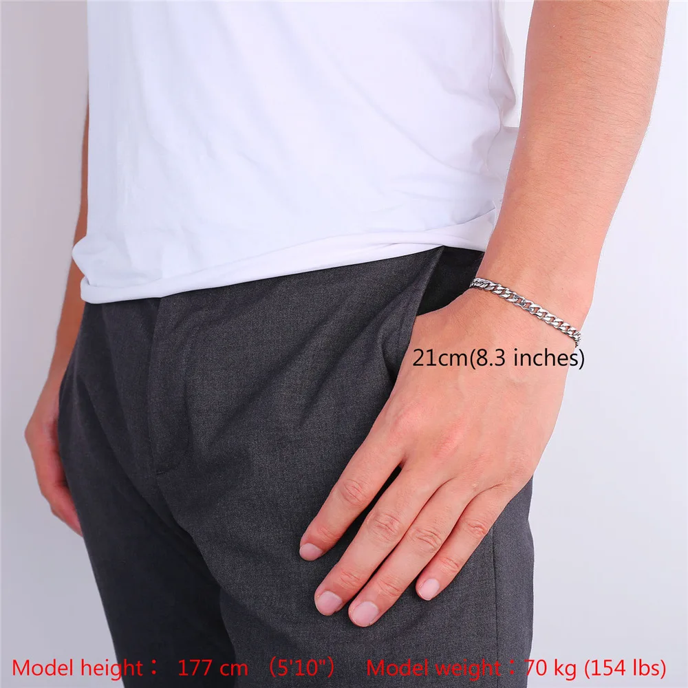 6 мм цвет золотистый браслет с крупными звеньями кубинской браслет-цепочка из