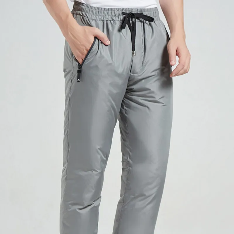 

Winter Duck Down Pants For Women Plus Size Black High Waisted Skinny Velevt Warm Pants Women's Elastic Casual Pencil Trousers