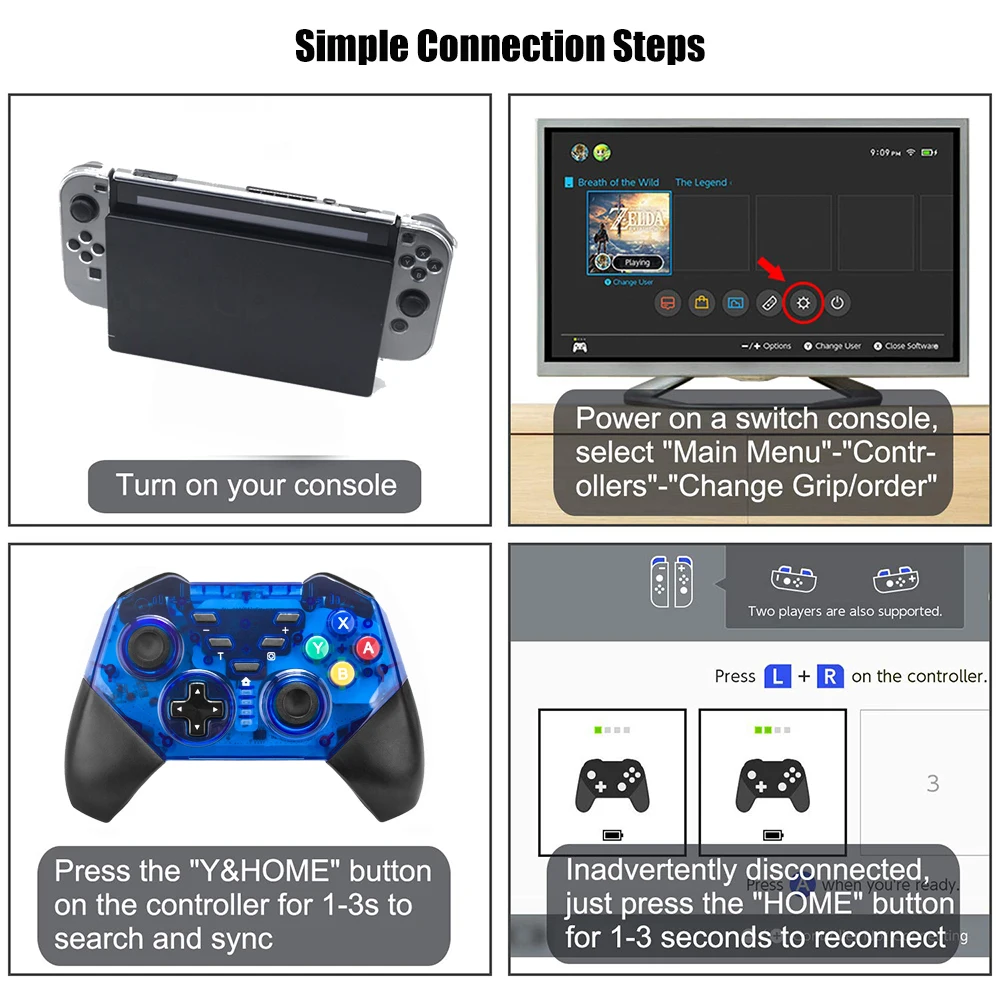 Game Controller For Nintend Switch Pro Controle Wireless Gamepad Joystock PC Bluetooth Joypad | Электроника