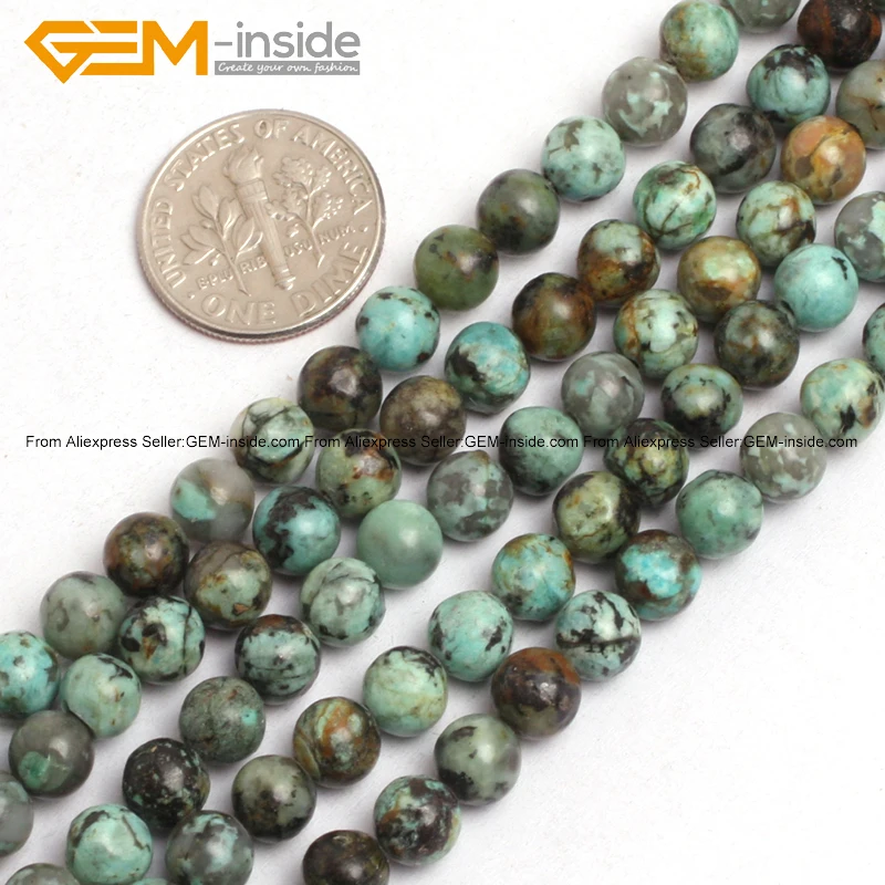 Жемчужные бусины 4-12 мм натуральный голубой бирюзовый камень в африканском стиле