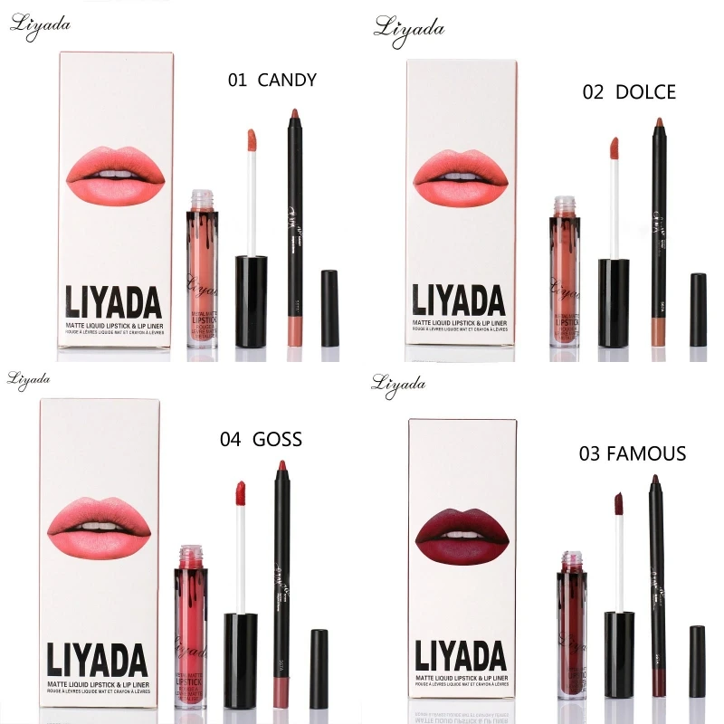 Бренд LIYADA Матовый жидкий блеск для губ Lips Pencil Макияж Губная помада Lasting