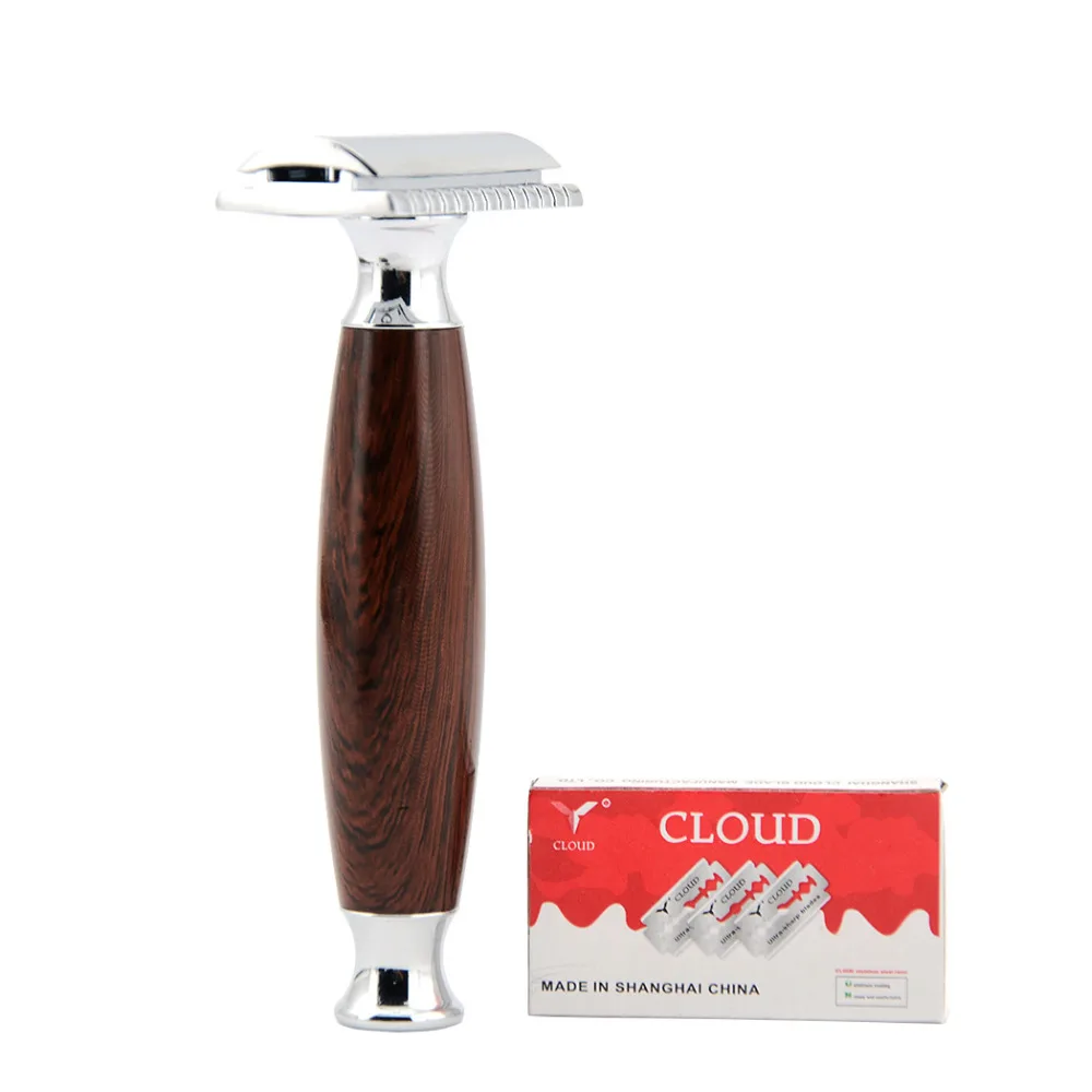 Men Double Edge Safety Razor Blades Classic Short Handle Barber Shaving Hair Adjustable Manual+10pcs Free Blades+Gift Box | Красота и