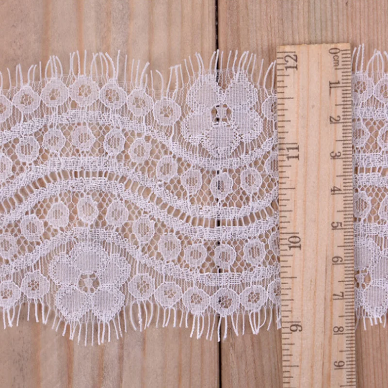 3M/lot Eyelashes Lace Trim Flower Black Off White High Quality Fabric Handmade DIY Clothes Accessories | Дом и сад