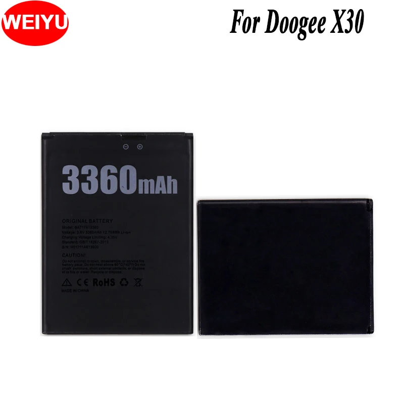 

Аккумулятор WEIYU для телефона Doogee X30 3360 мАч, сменные батареи высокой емкости для Doogee X30