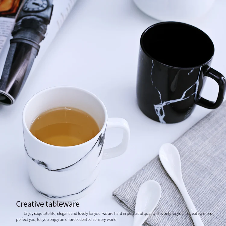 350 мл Мрамор зерна кружка бутылка для питьевой воды Керамическая Кружка кухонная