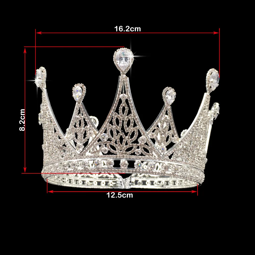 Большой потрясающий кристалл свадебная корона разразы стандартные королевские