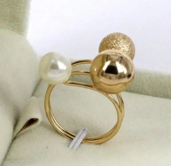 Многослойные кольца с имитацией жемчуга для женщин бижутерия большое кольцо