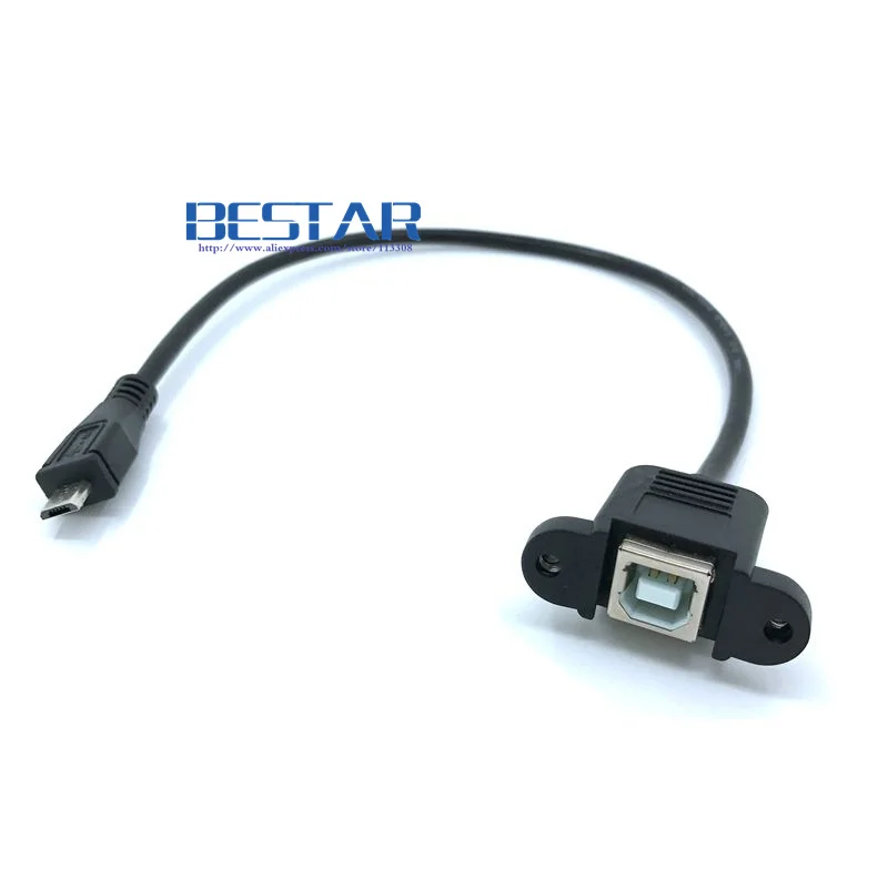 Micro USB 5pin штекер к 2 0 B Тип гнездовой Соединительный кабель 30 см 50 с панельным