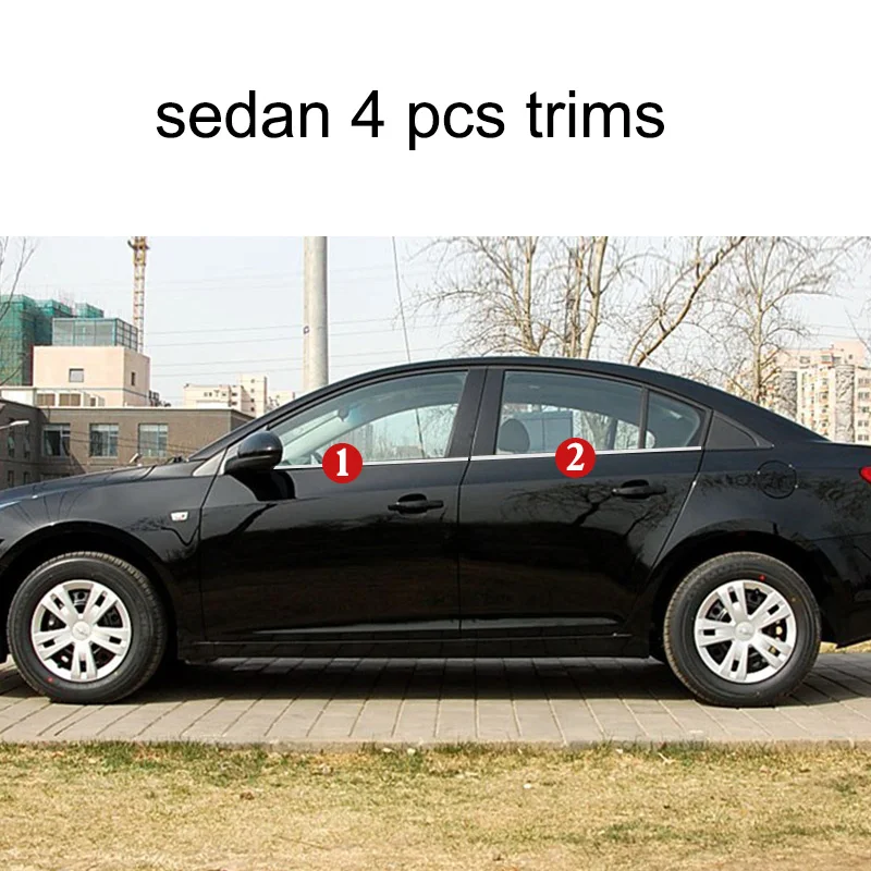 4 pcs trims sedan Lsrtw2017 304 нержавеющая сталь окна автомобиля планки для chevrolet cruze 2008 2009 2010 2011 2012 2013 Lacetti Premiere - Название цвета: 4 pcs trims sedan
