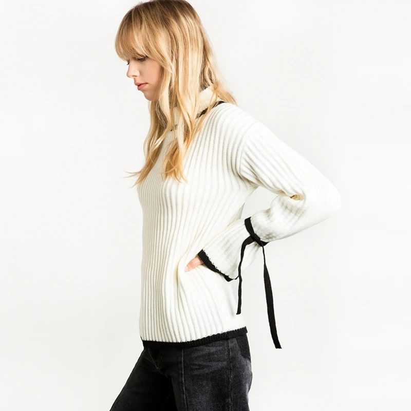 Hodoyi 2017 Fashion Sweater Women Casual Solid White O-neck Full Sleeve Pullovers Tops Cute Preppy Autumn Female Sweaters | Женская