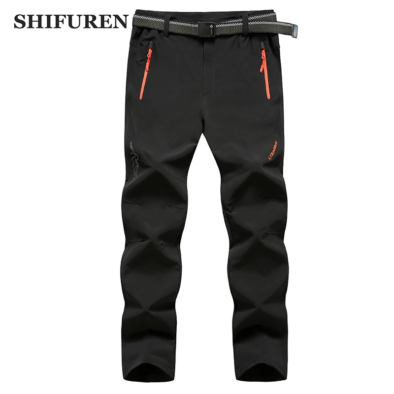 

SHIFUREN Summer Thin Hiking Softshell Pants Men's Trekking Pants Breathable Quick Dry Outdoor Fishing Hunting Camping Trousers