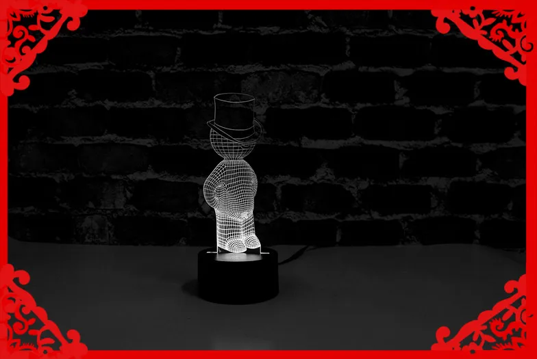 Крутой Джаз Форма Настольная лампа веселый свет 3d ночник 7 цветов для и украшения