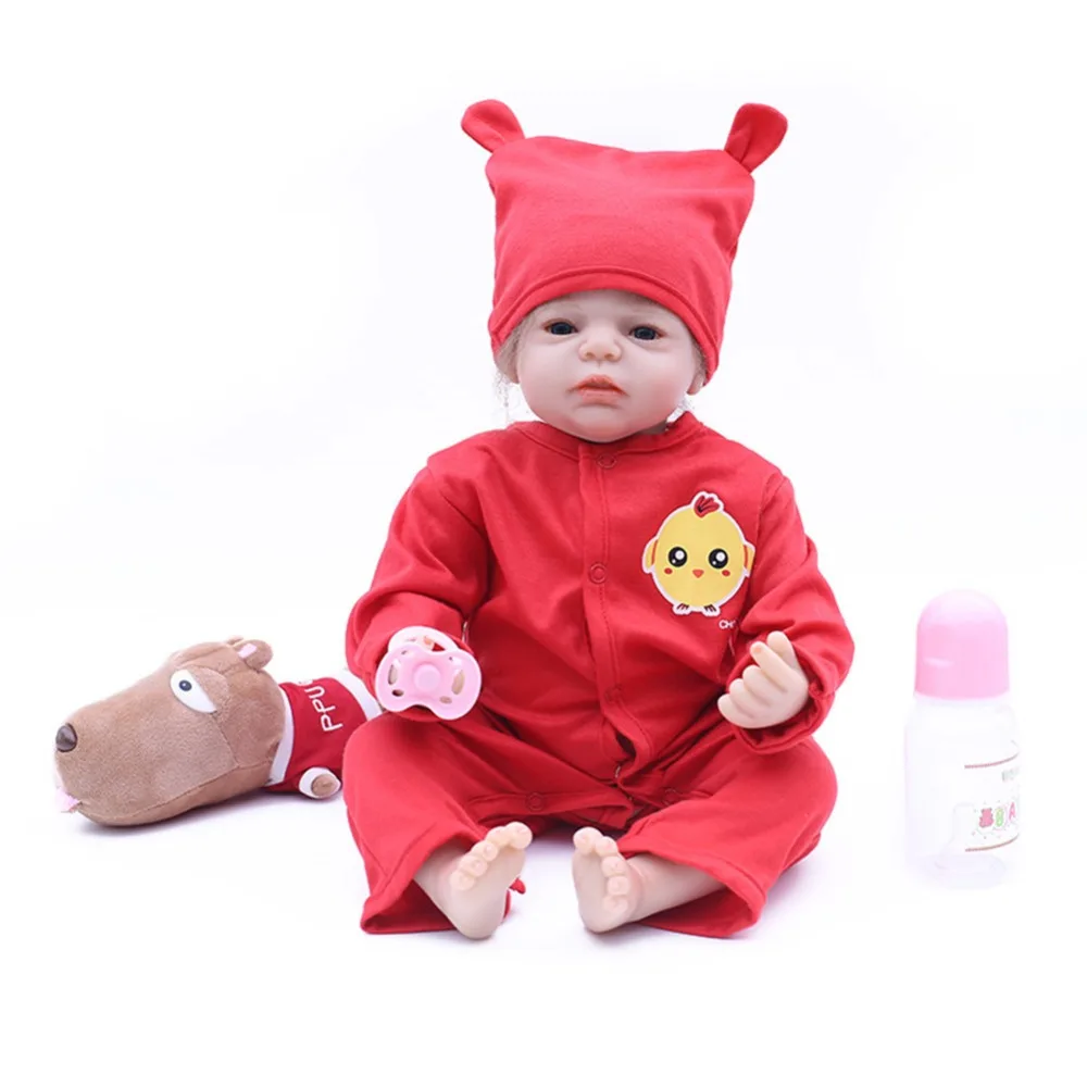 SanyDoll 20 дюймов 50 см силиконовые куклы для новорожденных кукла милое красное