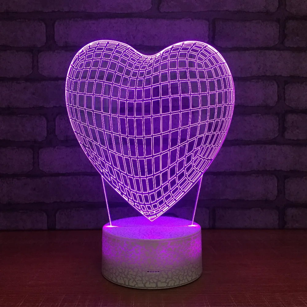 

Sweet Lover Heart Balloon Shape 3D LED Lamp Romantic Decorative Colorful 3D Night Light Children Friend Girlfriend Gift