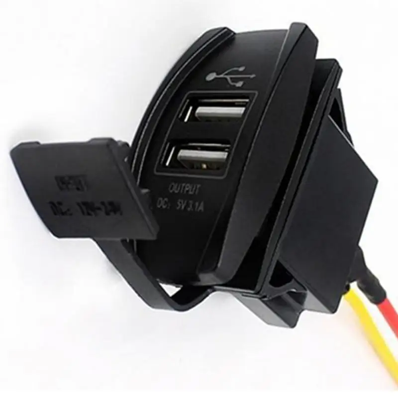 Автомобильный двойной USB розетка DC 12V 24V светодиодный гнездо индикатора Авто адаптер