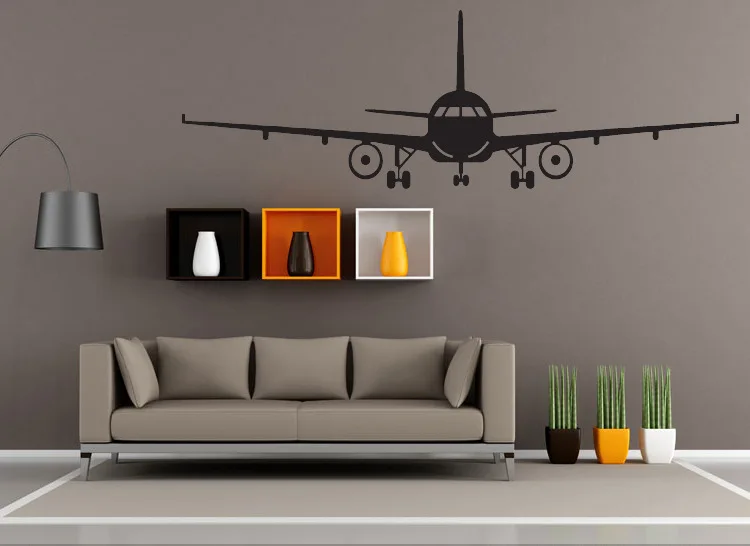 Винил Съемный коммерческого авиалайнера настенные Домашний Декор самолет