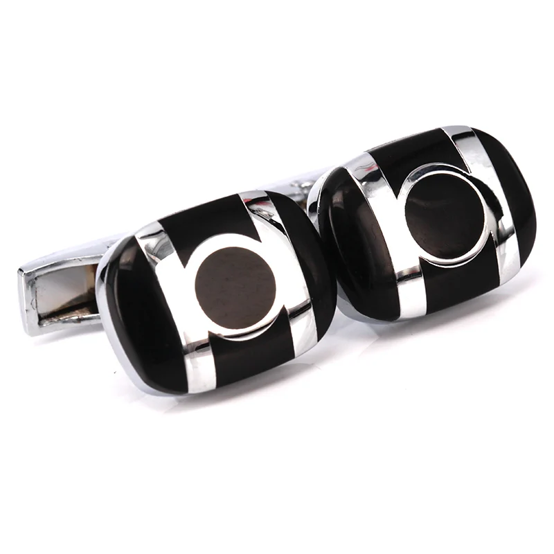 

3 пары/Лот черные запонки эмалевые полоски дизайн медный материал мужские запонки оптовая продажа и розница