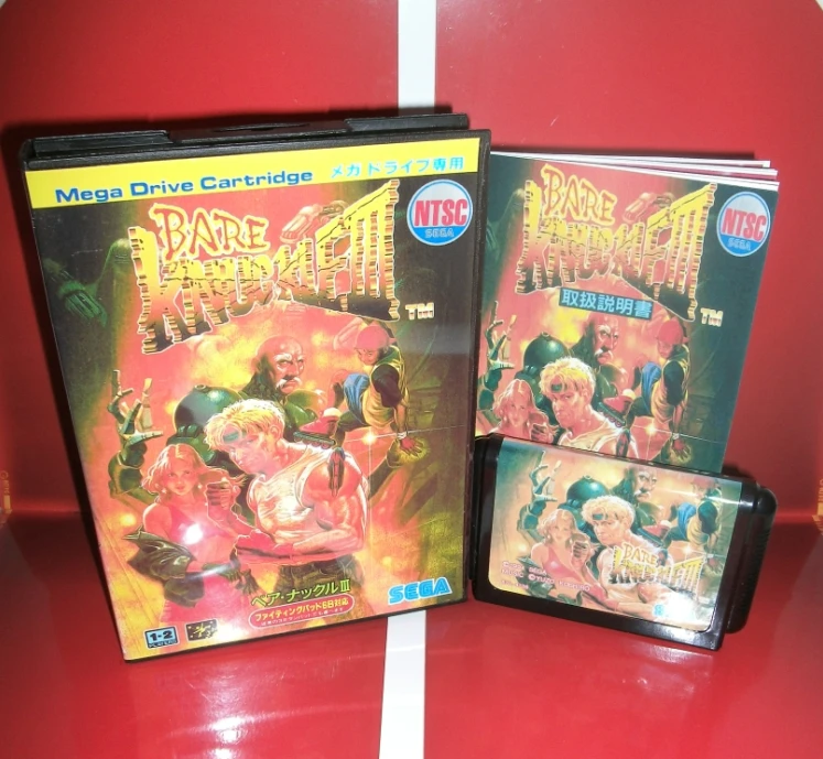 Bare Knuckle 3 MD игровой картридж Япония чехол с коробкой и руководством для Sega Megadrive