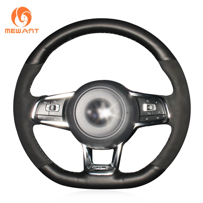 MEWANT черный замшевый DIY ручной шитье чехол рулевого колеса автомобиля для Volkswagen VW Golf 7 GTI Golf R MK7 VW Polo GTI Scirocco