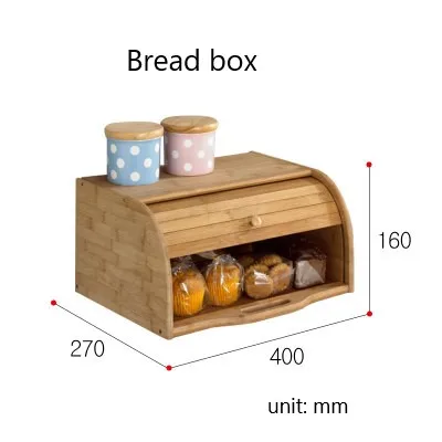 bread box Бамбуковый пылезащитный ящик из твердой древесины для хранения хлеба и закусок, ящик для хранения кухонных перчаток - Цвет: bread box