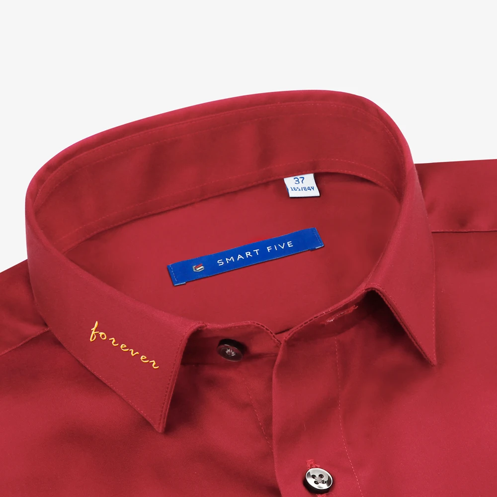 Мужская приталенная рубашка Smart Five формальные деловые мужские рубашки с длинным