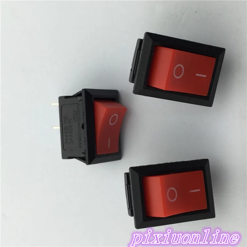 G127Y 10 шт. красный 15*21 мм SPST 2PIN вкл/выкл перекидной клавишный выключатель 6А/250 в 10А/125