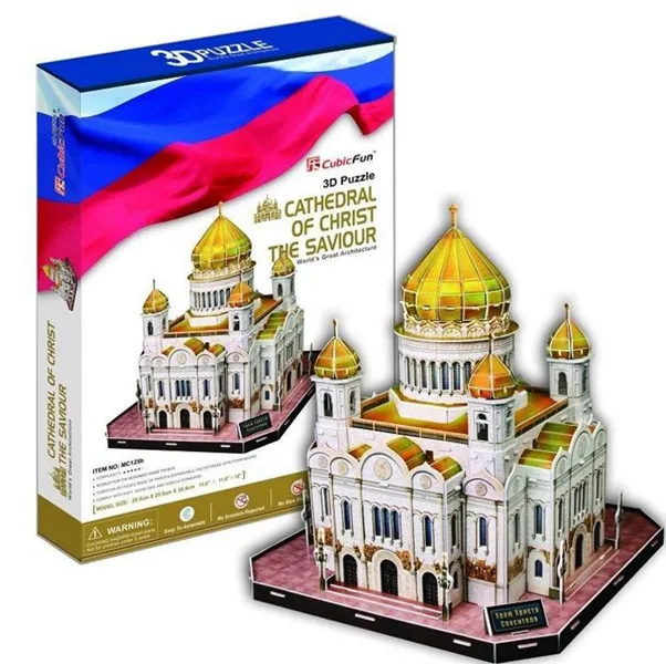 Сувенирная 3D модель-головоломка с собором Христовым спасителем
